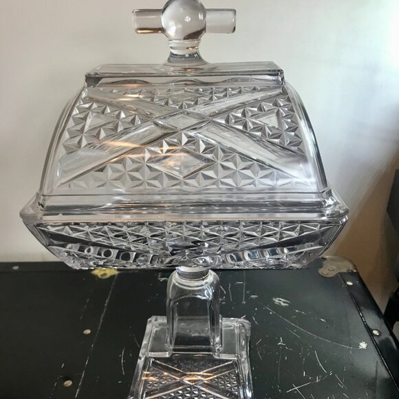 EAPG Adams & Co Ashman Pattern Pressed Footed Glass Pedestal Compote Dish w/Lid - Picture 7 of 7